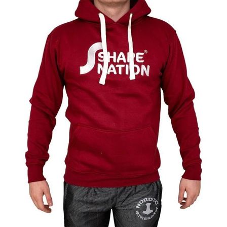 1 stk. XL - Hættetrøje heavy style - Shapenation (Ruby red/Embroidery logo)