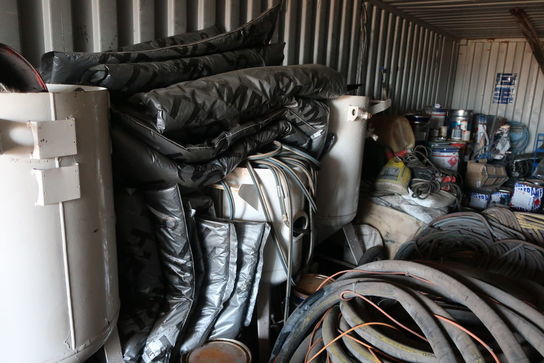 Maling samt indhold af container (læs beskrivelse for mere info)