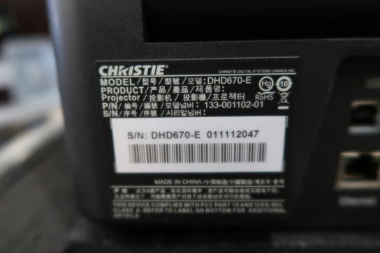 Projektor CHRISTIE DHD 670 inkl. optikpakke