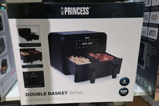 Princess airfryer 182068 med 2 skuffer 2 x 4 liter 2400 watt