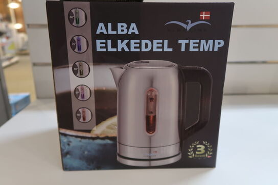 ALBA elkedel temperatur børstet stål 1,7 liter