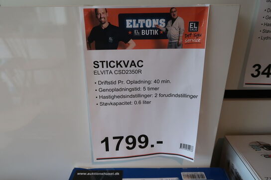 Elvita CSD2350R - Stickvac Ledningsfri støvsuger