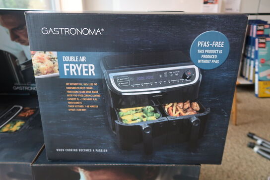 Gastronoma Dobbelt Airfryer 2400W, 9L, sort Airfryer