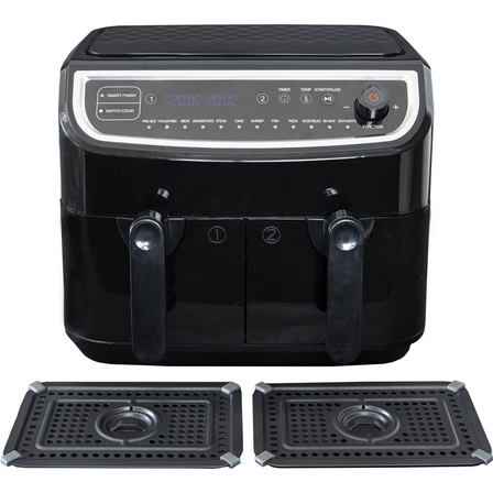 Gastronoma Dobbelt Airfryer 2400W, 9L, sort Airfryer