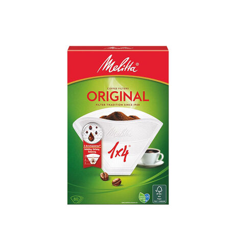 11 pk. Melitta Original Kaffefilter 1x4 Hvide 80 stk