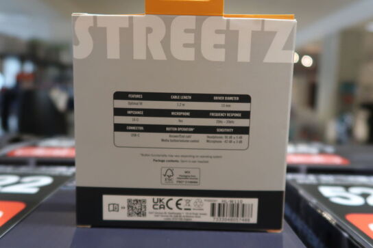 3 stk. Streetz c200 semi-in-ear earphones black