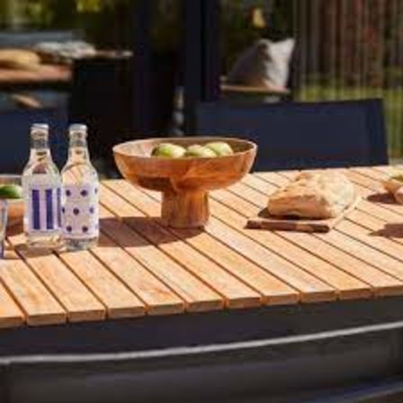 Cinas Mood Classic havebord i antracit/teak 208x100 cm