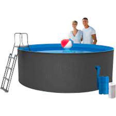 Swim & Fun pool Santorini antracitgrå - 8.150 liter Ø:350x90 cm