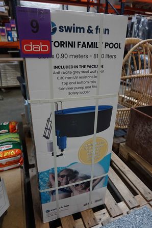 Swim & Fun pool Santorini antracitgrå - 8.150 liter Ø:350x90 cm