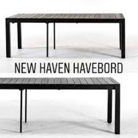 New Haven Nonwood havebord med udtræk 100x226/280/343 cm sort