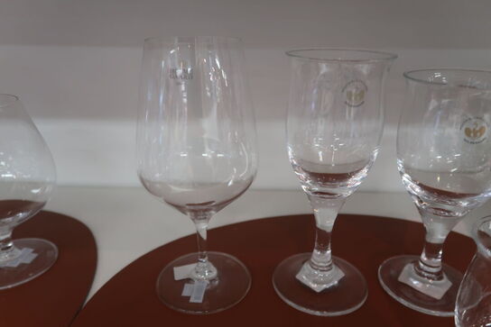 6 stk. ass. Holmegaard glas
