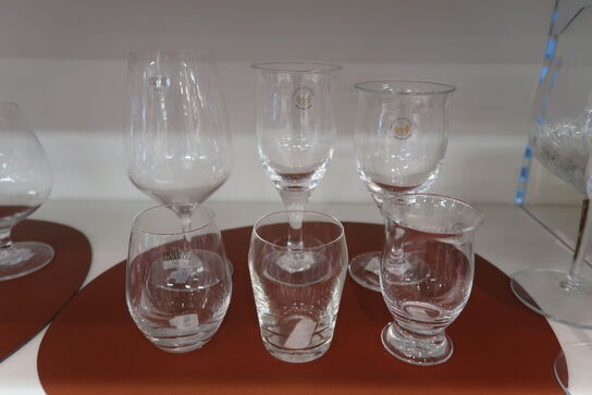 6 stk. ass. Holmegaard glas