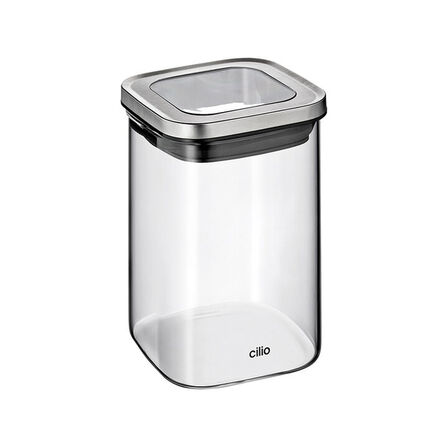 5 stk. Cilio Cube opbevaringsglas 1 liter
