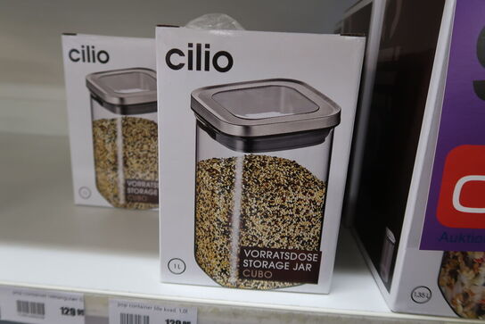 5 stk. Cilio Cube opbevaringsglas 1 liter