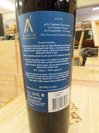 6 fl. rødvin, SAN PEDRO ALTAIR, Cachapoal Andes 2018