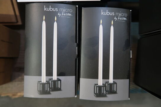 2 pk. Audo Copenhagen Kubus Micro lysestager, sort - 2 stk. i hver pk.