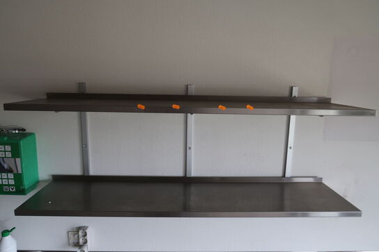 2 stk. rustfri hylder