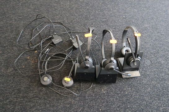 4 stk. headset SENNHEISER og JABRA
