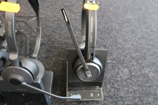 4 stk. headset SENNHEISER og JABRA