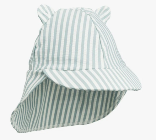9 stk. LIEWOOD Senia Hat | Stripe Sea blue-white - Str. 3-6 mdr til 3-4 år 