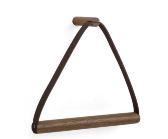 2.stk. Towel hanger, oak smoked og black metal BY WIRTH