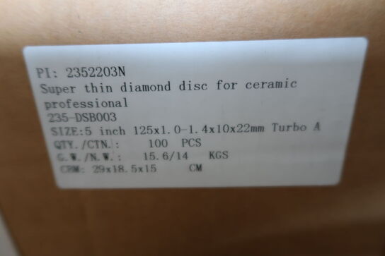 100 pcs. Diamond blades 125mm Super Thin Ceramic