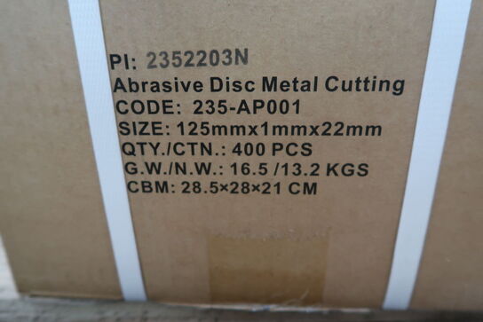 400 pcs. Cutting discs 125mm for metal and stainless