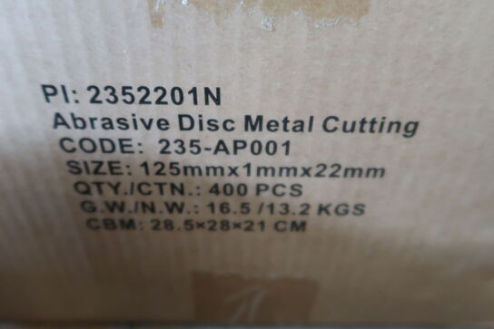 400 pcs. Cutting discs 125mm for metal and stainless