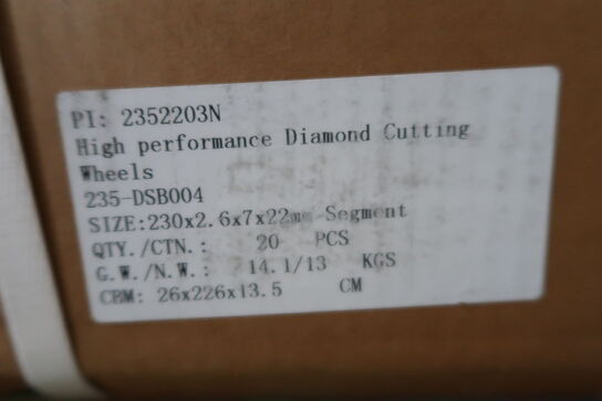 20 pcs. Diamond blades 230mm (Segment)