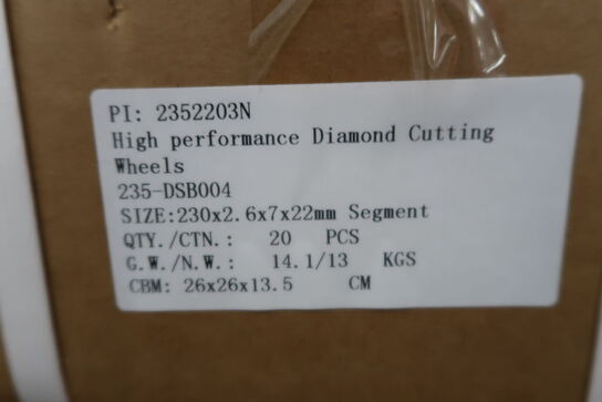 20 pcs. Diamond blades 230mm (Segment)