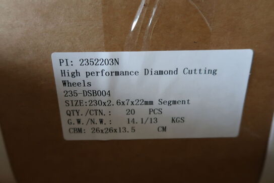 20 pcs. Diamond blades 230mm (Segment)