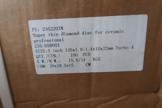 100 pcs. Diamond blades 125mm Super Thin Ceramic