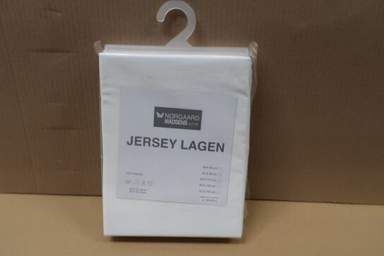 8 stk. Nørgaard Madsen jersey lagen 100x100 cm - Hvid