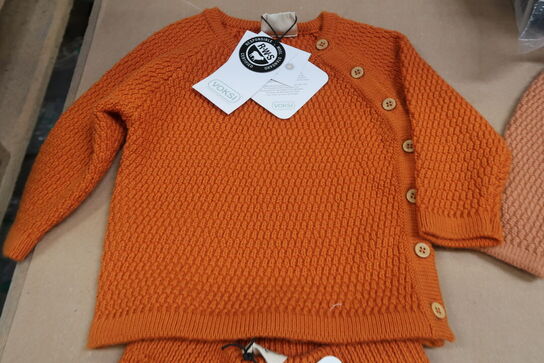 Voksi Bukser – Uld & Uldtrøje Honeycomb Warm Orange - Str. 74/80