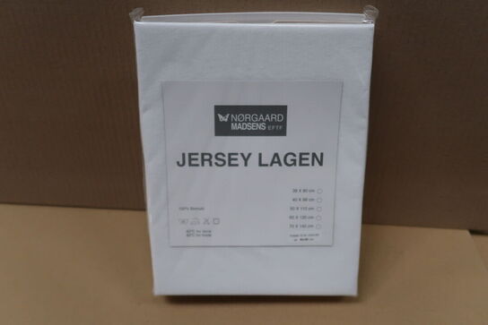 9 stk. Nørgaard Madsen jersey lagen 80x80 cm - Hvid
