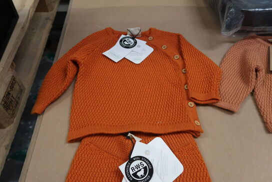 Voksi Bukser – Uld & Uldtrøje Honeycomb Warm Orange - Str. 74/80