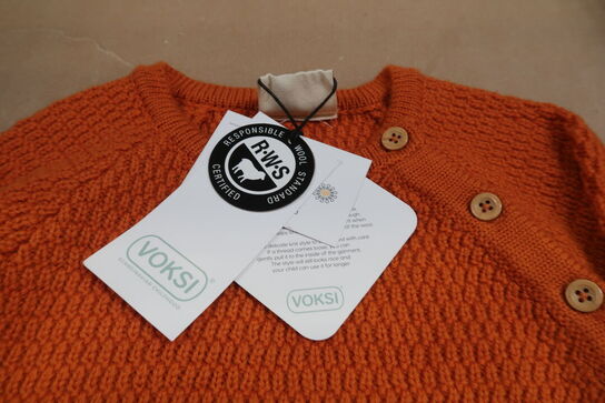 Voksi Bukser – Uld & Uldtrøje Honeycomb Warm Orange - Str. 74/80