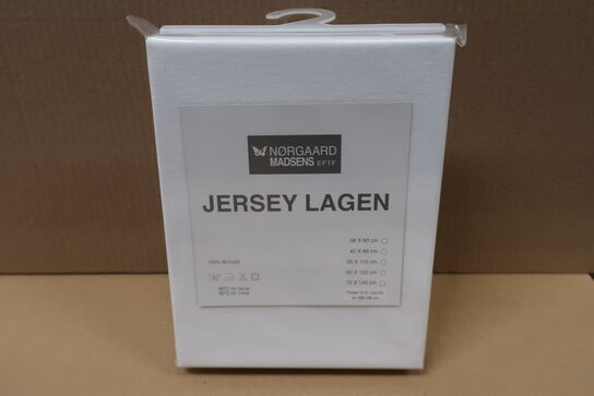 7 stk. Nørgaard Madsen jersey lagen 100x100 cm - Hvid