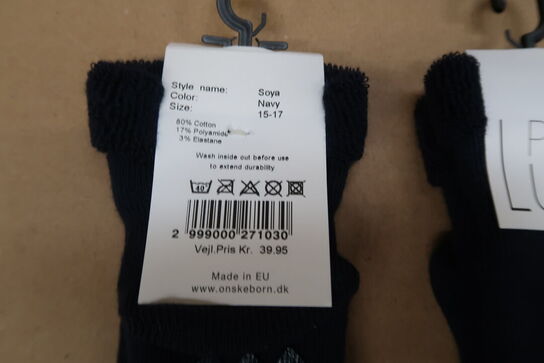 10 pk. PetitLux Strømper Soya Navy 3-pak - Str. 15-17