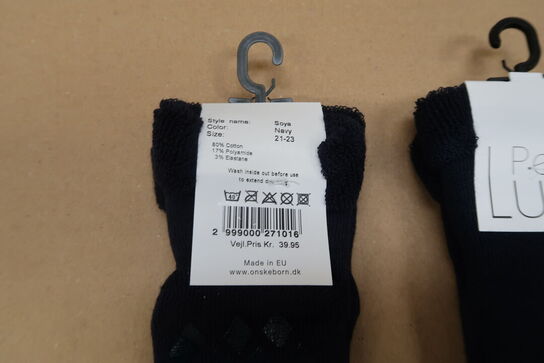 12 pk. PetitLux Strømper Soya Navy 3-pak - Str. 21-23