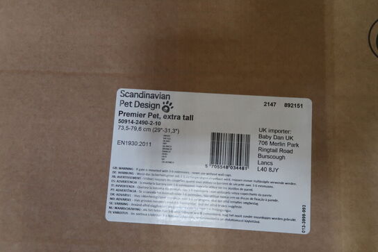 SPD Pet Premier hundegitter ekstra højt, hvid, 73,5-79,6 cm