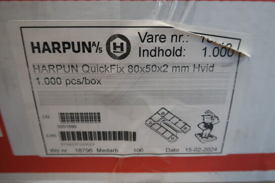 1000 stk. harpun mini quickfix 80x50x2 mm