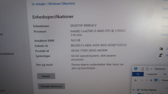 Stationær computer i7 - 32 GB RAM - 240 GB SSD - GTX 1050