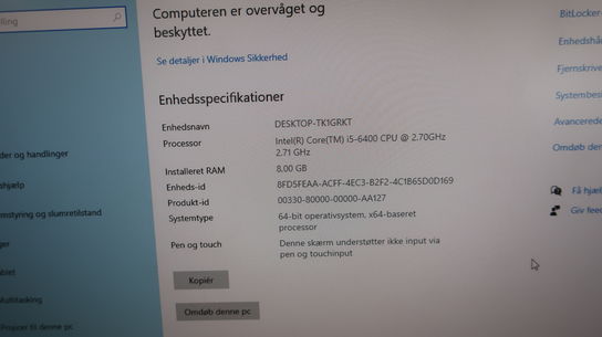 Stationær computer i5 - 8 GB RAM - 240 GB SSD - GTX 750 Ti