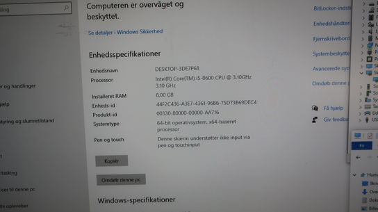 Stationær computer i5 - 8 GB RAM - 500 GB SSD - GTX 1050 Ti