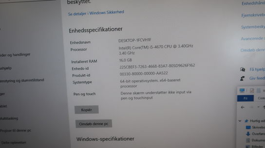 Stationær computer i5 - 16 GB RAM - 240 GB SSD - GTX 750 Ti