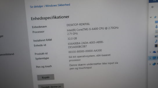 Stationær computer i5 - 32 GB RAM - 240 GB SSD