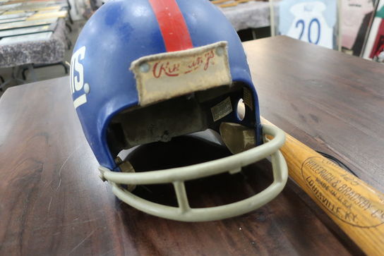 Baseball bat samt hjelm "New York Giants"