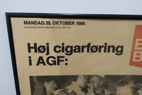 Avisforside Ekstra Bladet 1986 "Høj cigarføring i AGF"