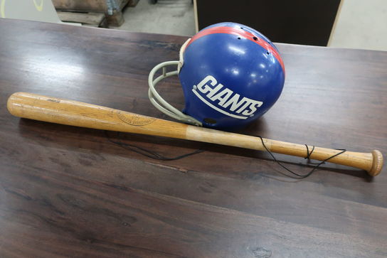 Baseball bat samt hjelm "New York Giants"